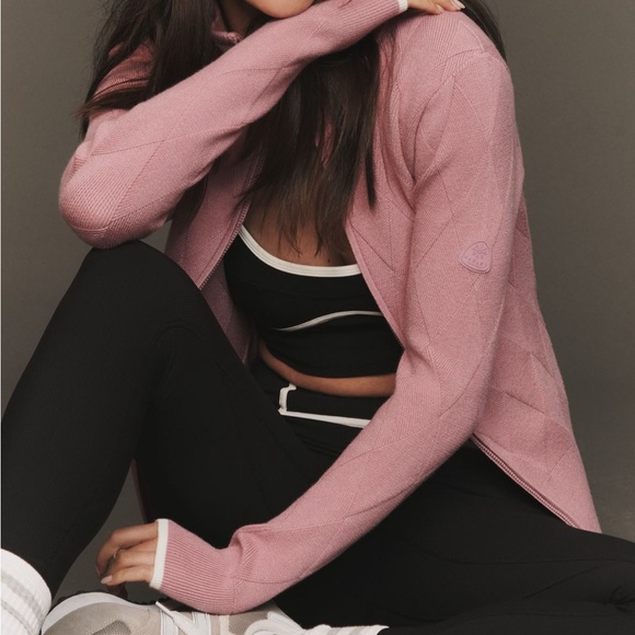 Varley Mauve Knit Zip-Up Sweater - Picture 5 of 6